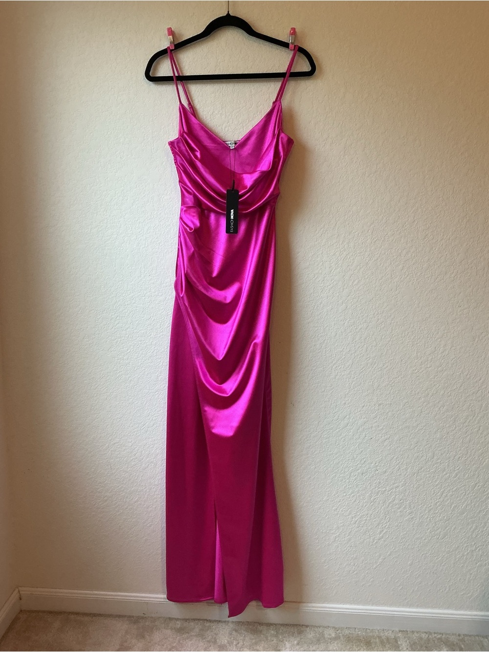 NWT Fashion Nova Radiance Satin Maxi Dress Womens M